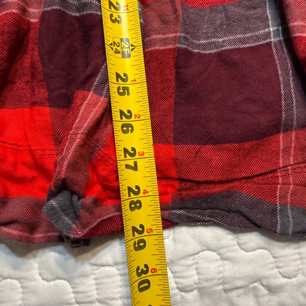 Lane Bryant Women 18/20 Tunic Top Red Plaid Babydoll BOHO COTTAGECORE LUMBERJACK - Picture 6 of 8